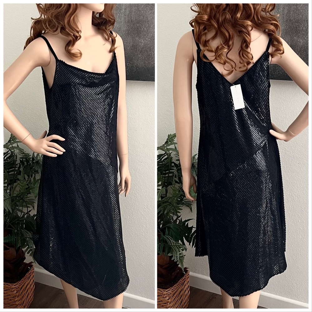 Trina Turk Glossy Black Sleeveless Party Dress